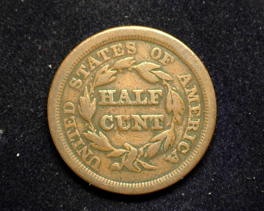 1849 Braided Hair Half Cent VG Date damage - US Coin