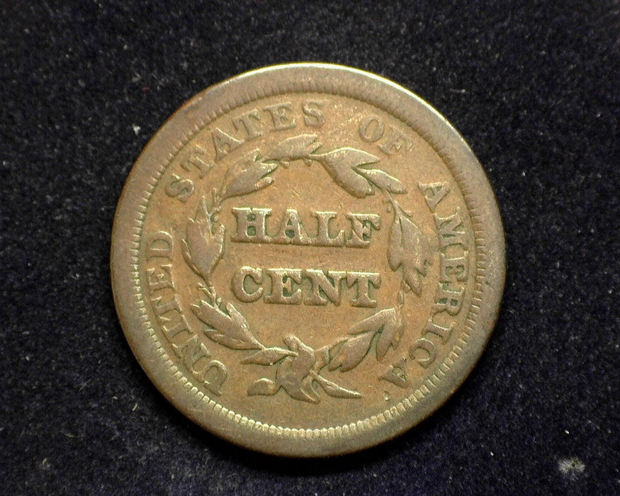 1851 Braided Hair Half Cent G Surface corrosion - US Coin