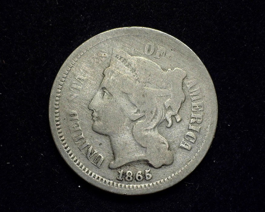 1865 Three Cent Nickel G/VG - US Coin