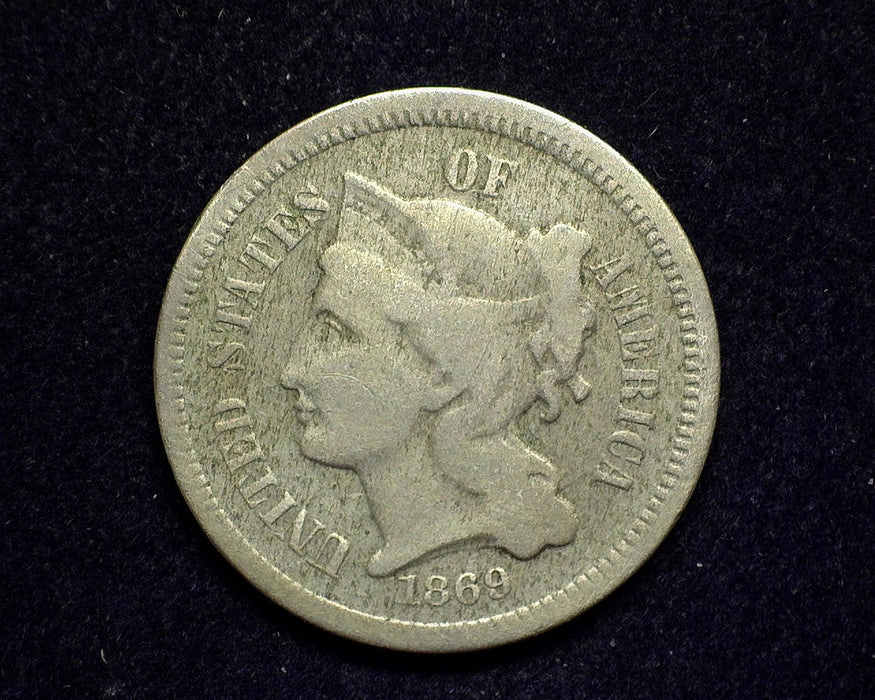 1869 Three Cent Nickel G - US Coin