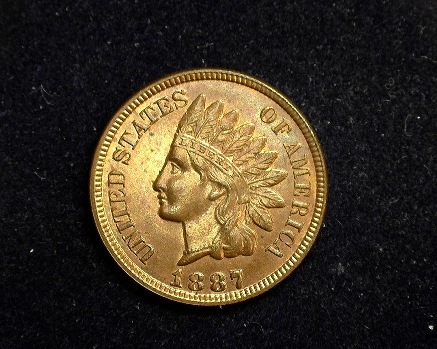 1887 Indian Head Penny/Cent Nice even red toning MS-63 RD - US Coin