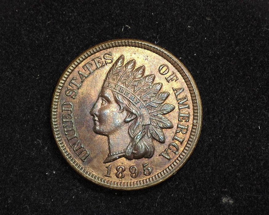 1895 Indian Head Penny/Cent Mostly red lustre coin. Even color MS-64 RB - US Coin