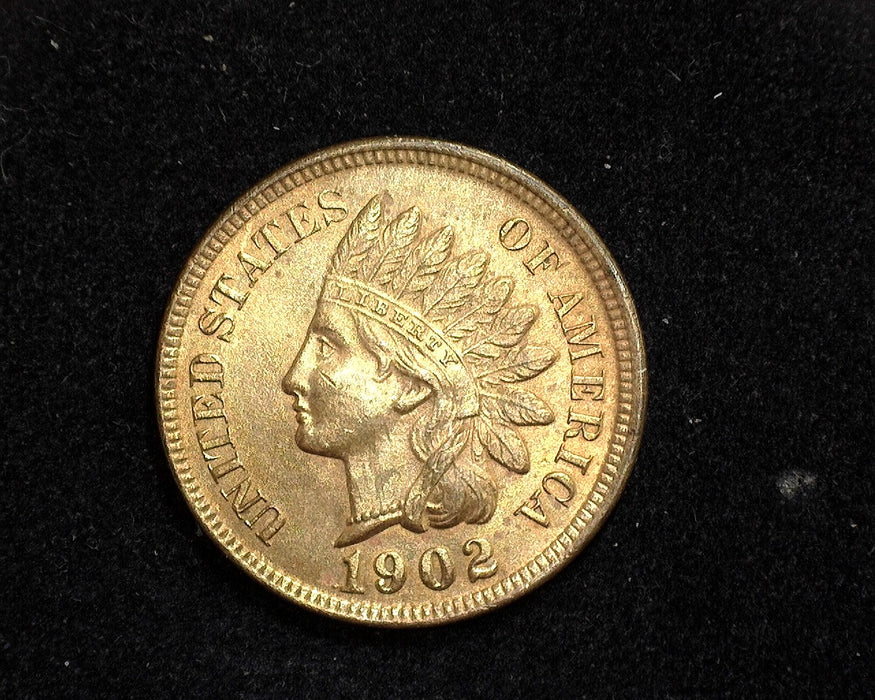 1902 Indian Head Penny/Cent Even red lustre. Choice MS-64 RD - US Coin