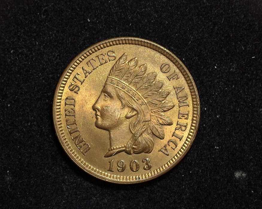 1903 Indian Head Penny/Cent Full mint color and sharp strike MS-63 RD - US Coin