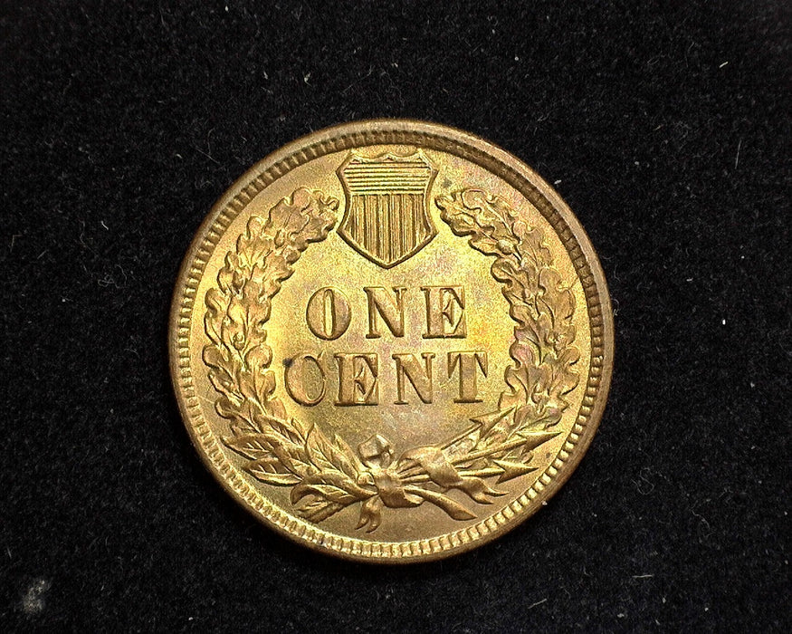 1907 Indian Head Penny/Cent Bright even golden toning MS-64 RD - US Coin