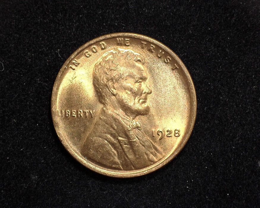 1928 Lincoln Wheat Cent Outstanding color. MS-64 RD - US Coin