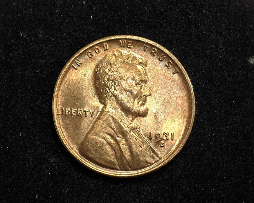 1931 S Lincoln Wheat Cent Full blazing red. A Gem! MS-65+ RD - US Coin