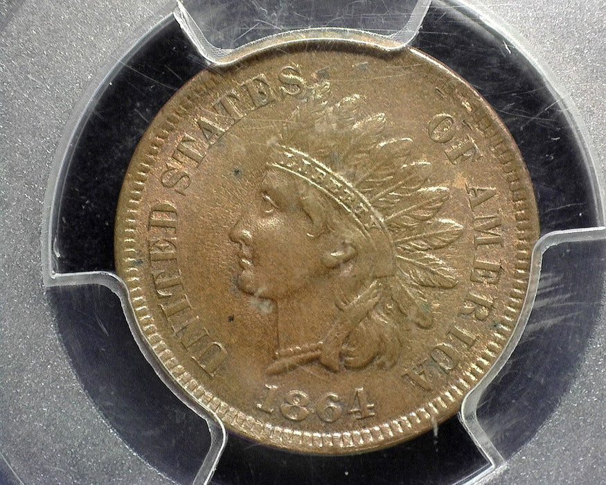 1864 Indian Head Penny/Cent PCGS MS64 BN L on ribbon - US Coin