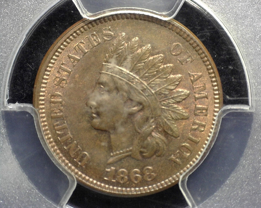 1868 Indian Head Penny/Cent PCGS MS64 BN - US Coin