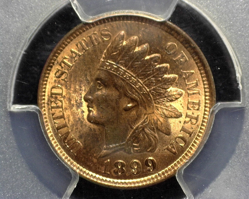 1899 Indian Head Penny/Cent PCGS MS63 RB Mostly red - US Coin