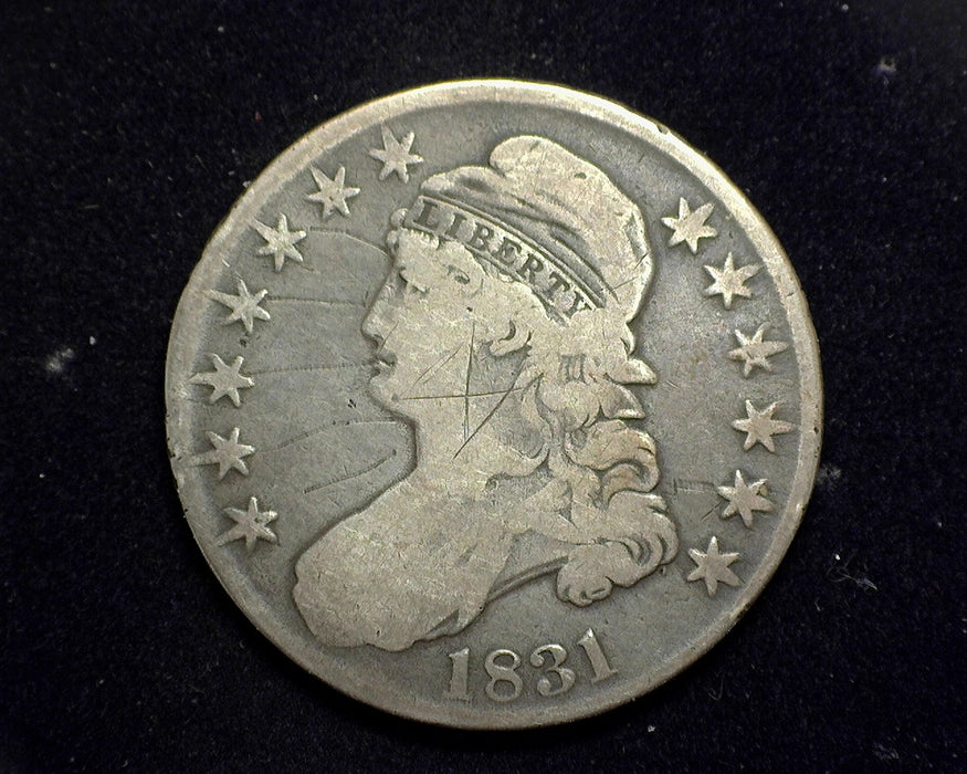 1831 Capped Bust Half Dollar VG Scratching - US Coin