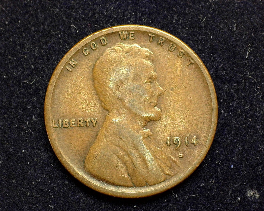 1914 S Lincoln Wheat Penny/Cent VG - US Coin