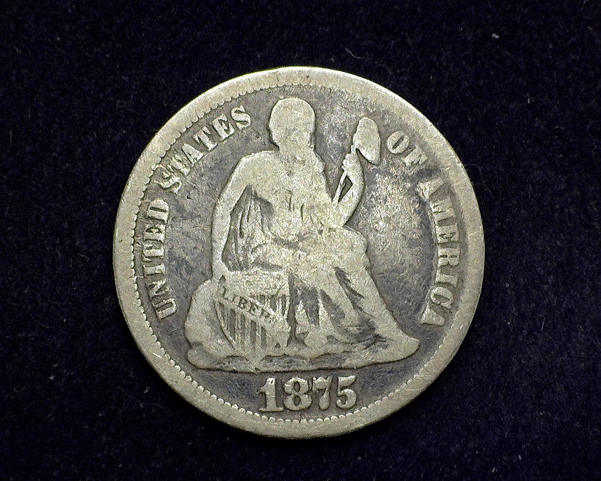 1875 Liberty Seated Dime VG/F - US Coin