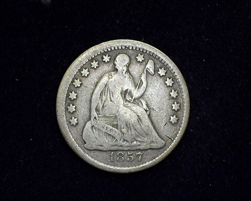 1857 Liberty Seated Half Dime Damage - US Coin