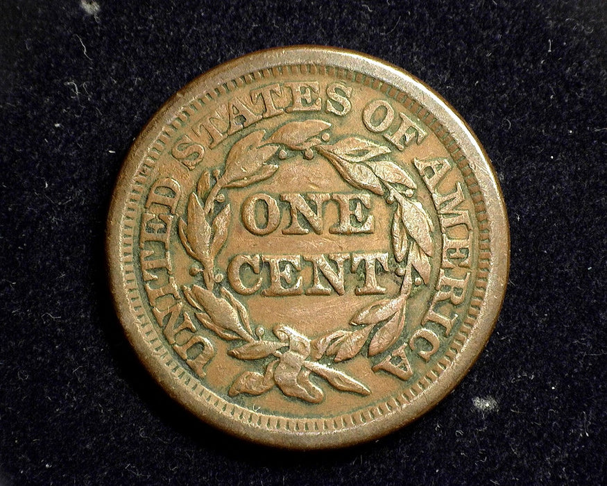 1853 Large Cent Braided Hair Cent F - US Coin