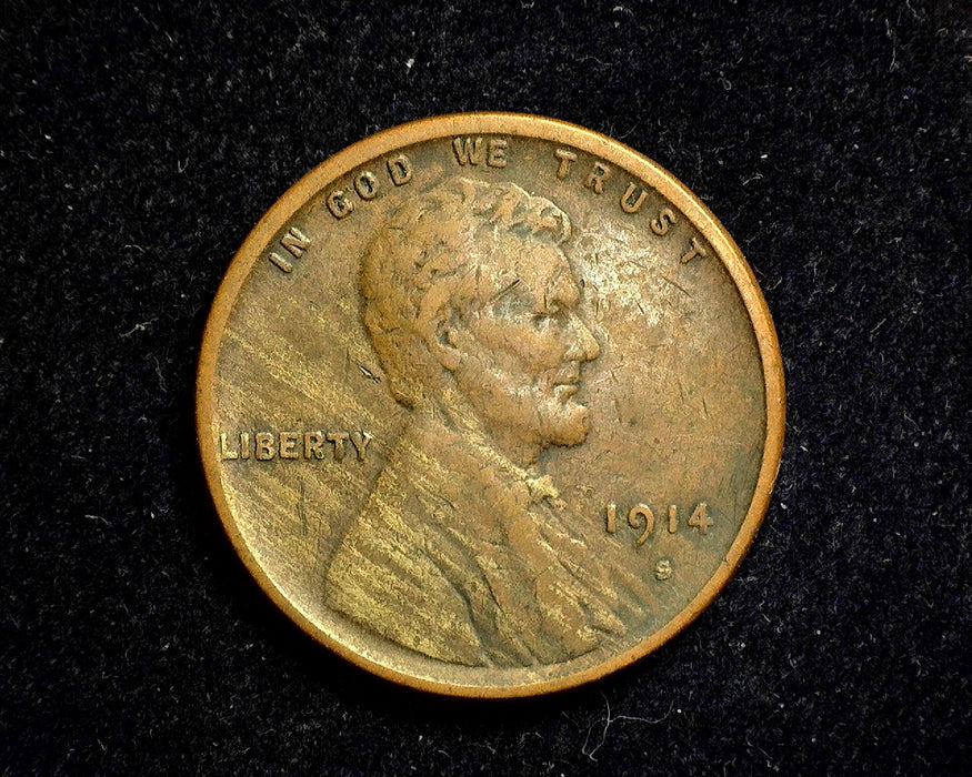 1914 S Lincoln Wheat Penny/Cent VF - US Coin