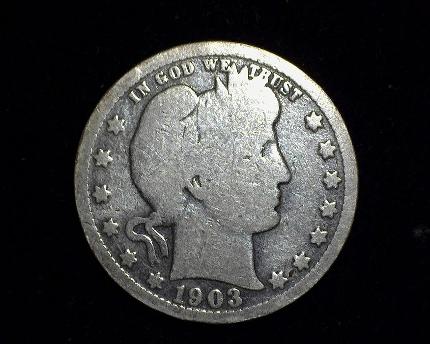 1903 O Barber Quarter AG - US Coin