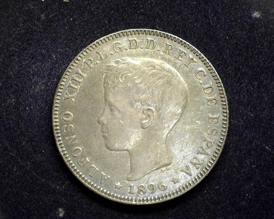 1896 40 Centavos XF Seldom seen in this high grade - Puerto Rico Coin