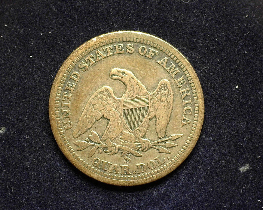 1858 S Liberty Seated Quarter VF Very faint scratching - US Coin