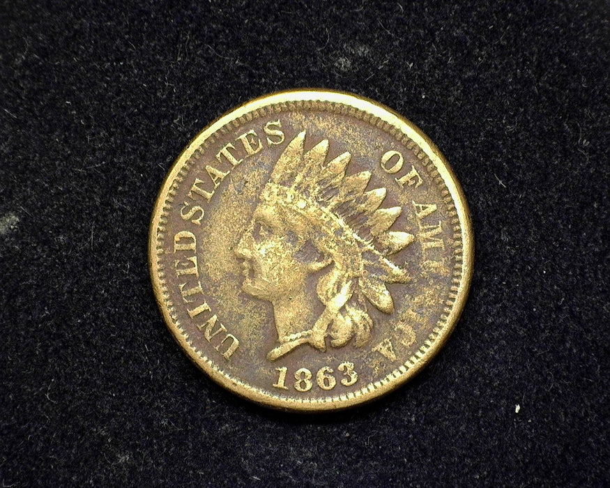 1863 Indian Head Penny/Cent F Corrosion - US Coin