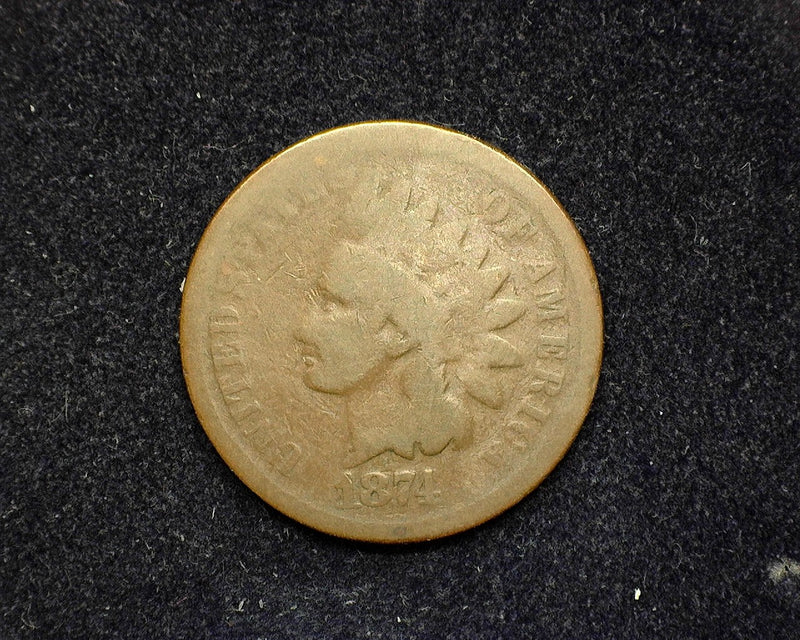 1874 Indian Head Penny/Cent AG/G - US Coin