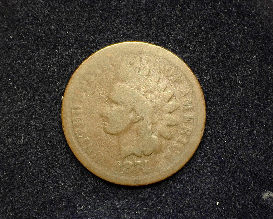 1874 Indian Head Penny/Cent AG/G - US Coin