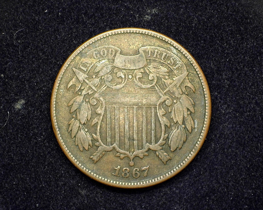 1867 Two Cent Piece F - US Coin