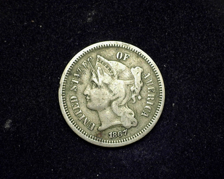 1867 Three Cent Nickel G Dig - US Coin