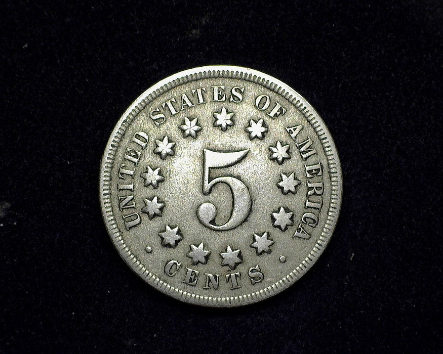 1868 Rays Shield Nickel F - US Coin
