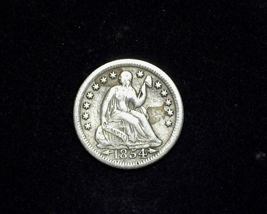 1854 O Arrows Liberty Seated Half Dime F - US Coin