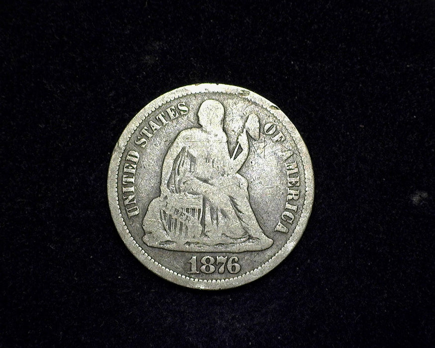 1876 CC Liberty Seated Dime VG - US Coin