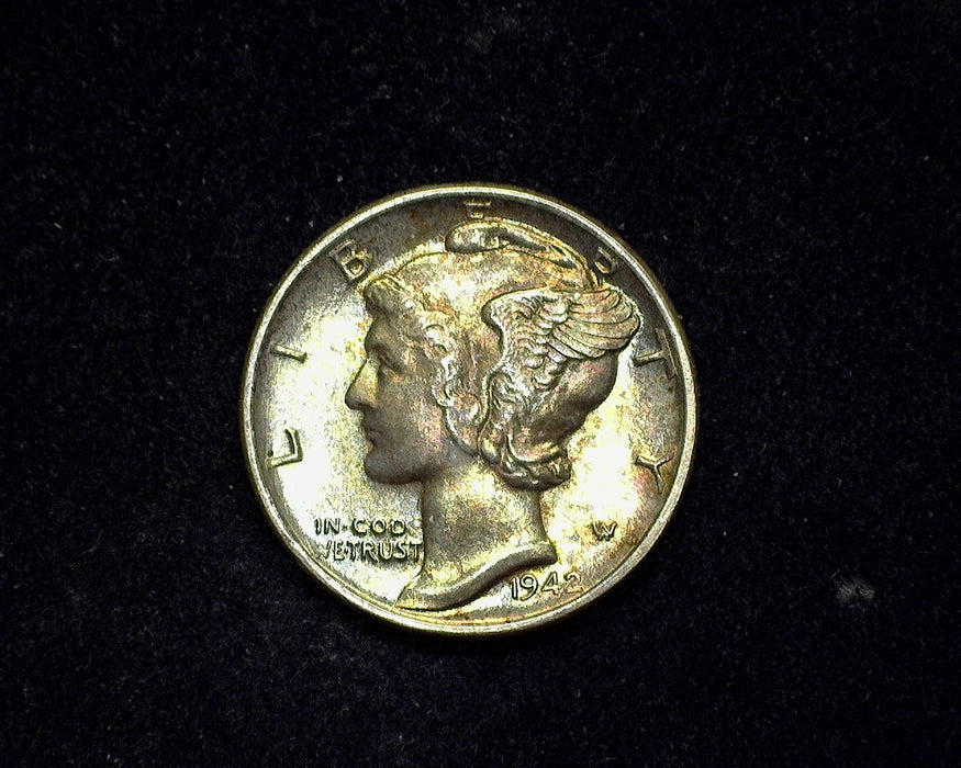 1942 Mercury Dime Incredible toning BU - US Coin