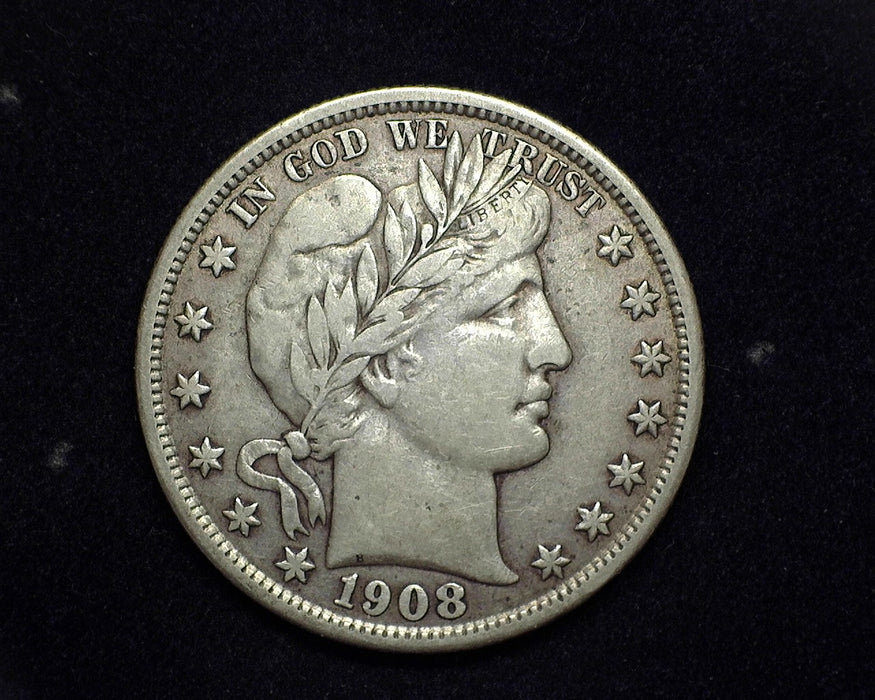 1908 D Barber Half Dollar VF - US Coin