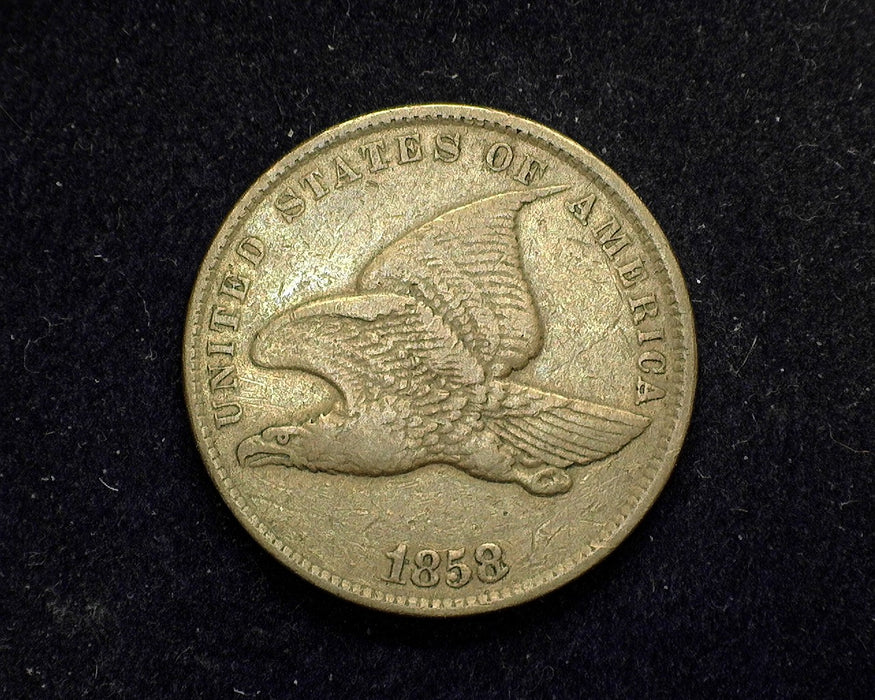 1858 Small Letters Flying Eagle Penny/Cent VF - US Coin
