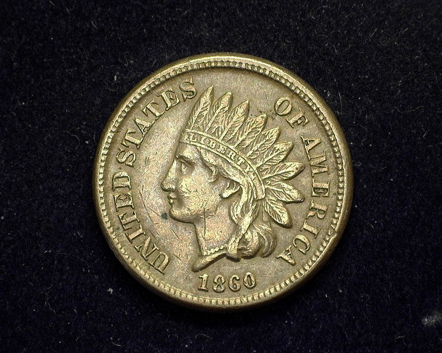 1860 Rounded Bust Indian Head Penny/Cent XF - US Coin