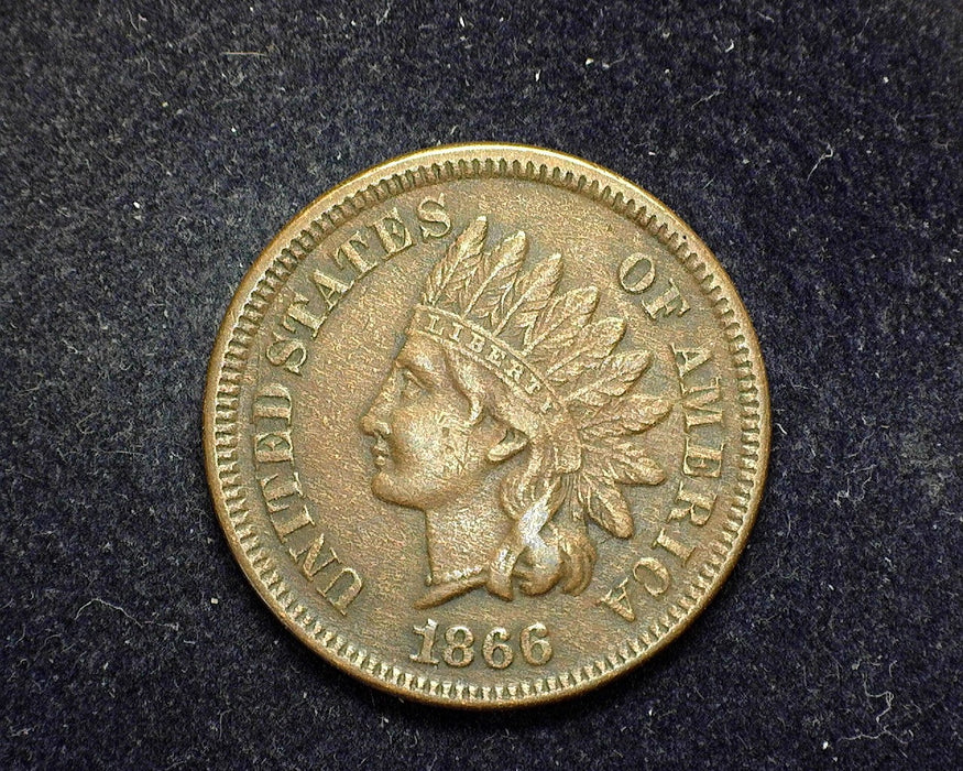 1866 Indian Head Penny/Cent Vf/Xf - US Coin