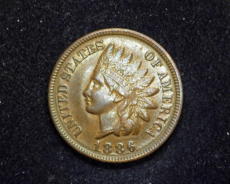 1886 Type II Indian Head Penny/Cent XF - US Coin