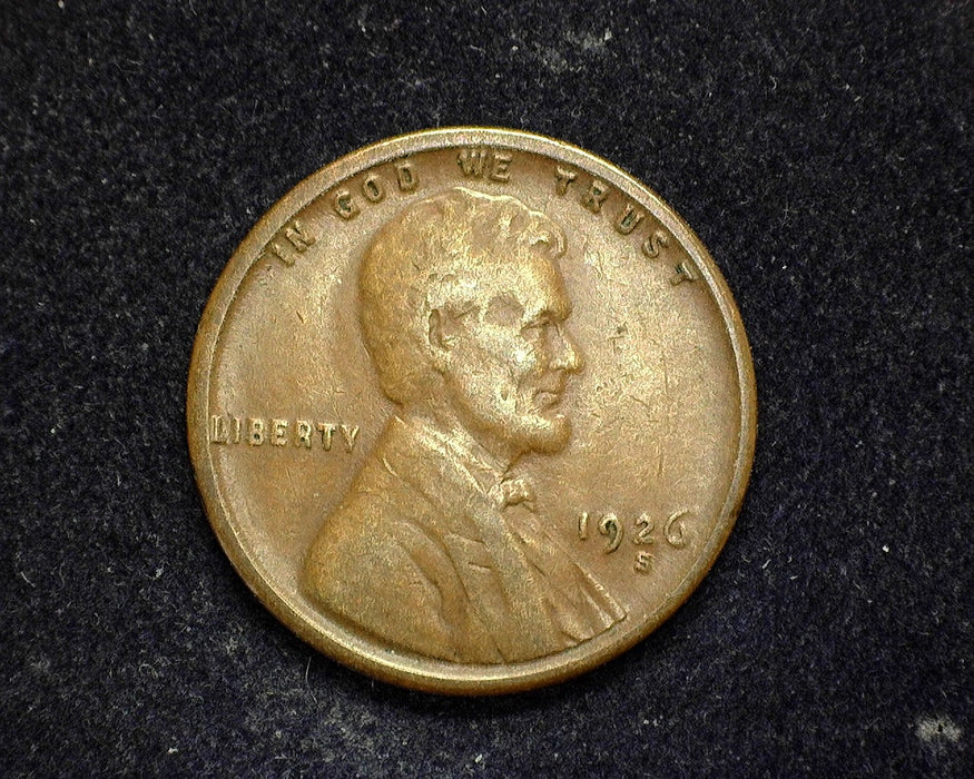 1926 S Lincoln Wheat Penny/Cent F - US Coin