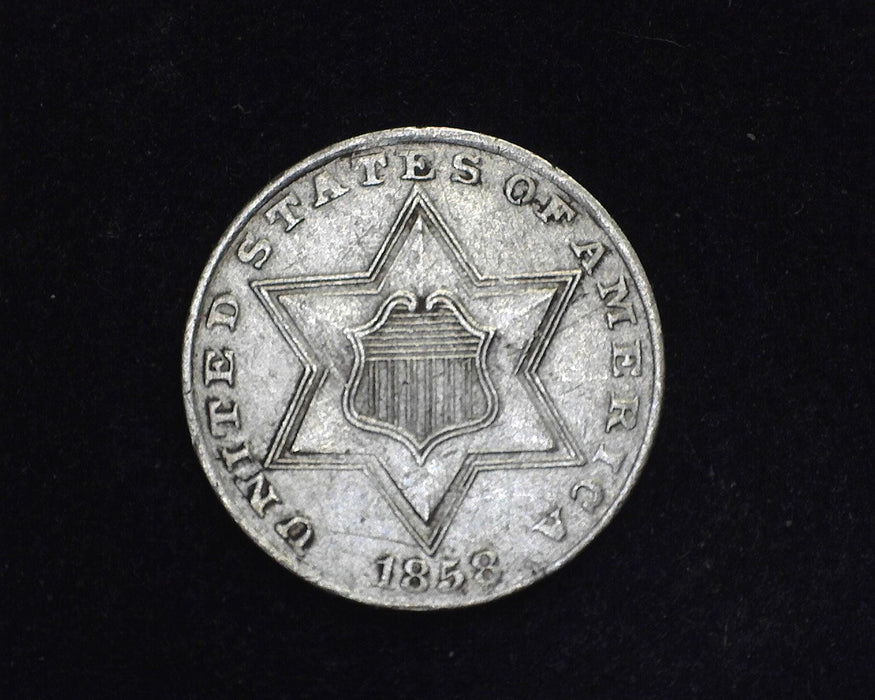 1858 Three Cent Silver Xf/Au - US Coin