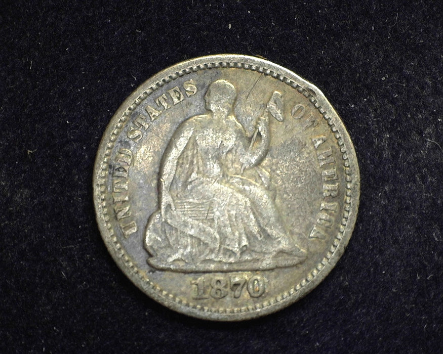 1870 Liberty Seated Half Dime VG - US Coin