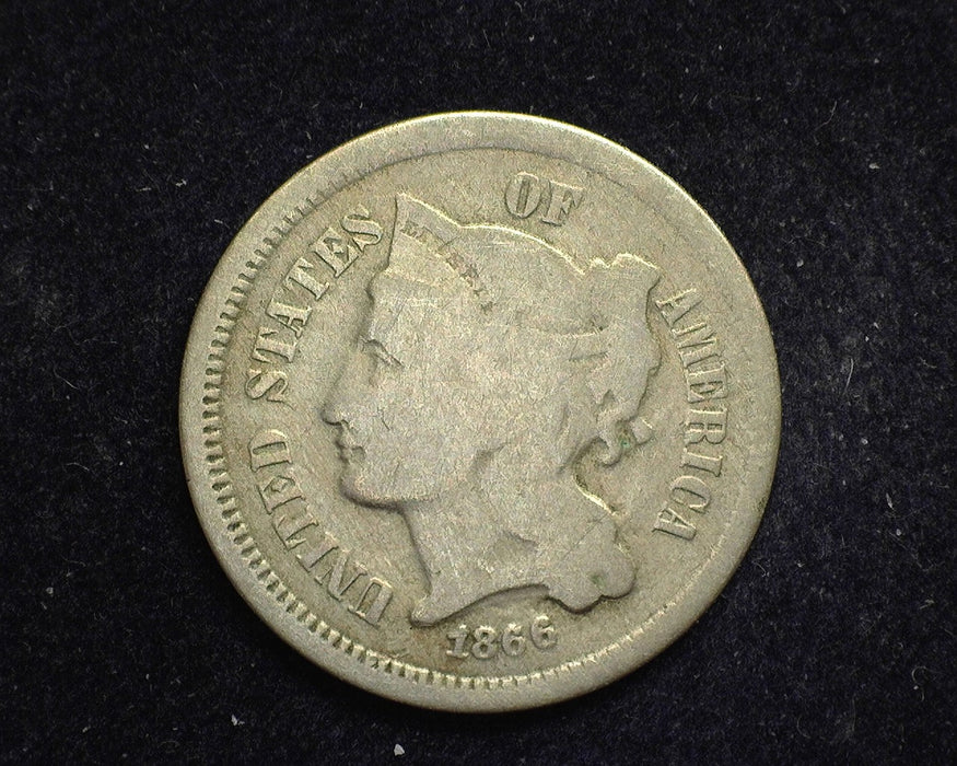 1866 Three Cent Nickel G - US Coin