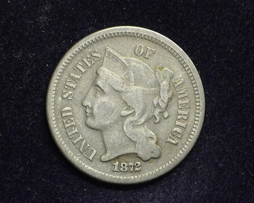 1872 Three Cent Nickel F - US Coin