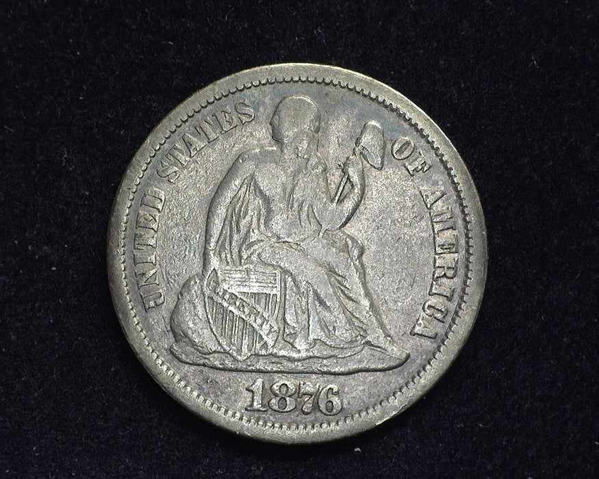 1876 Liberty Seated Dime F - US Coin
