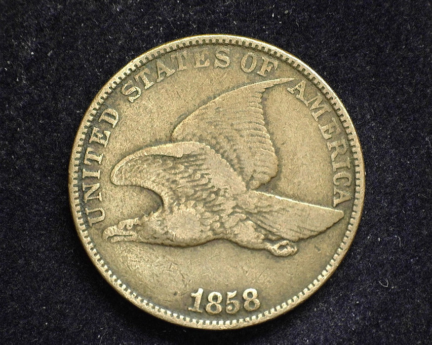 1858 large letters Flying Eagle Penny/Cent VF - US Coin