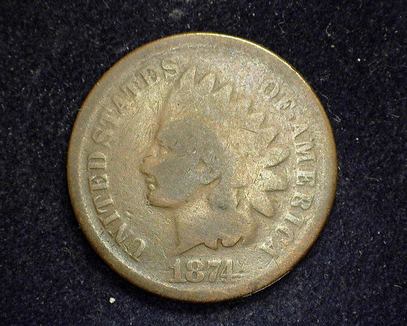 1874 Indian Head Penny/Cent G - US Coin