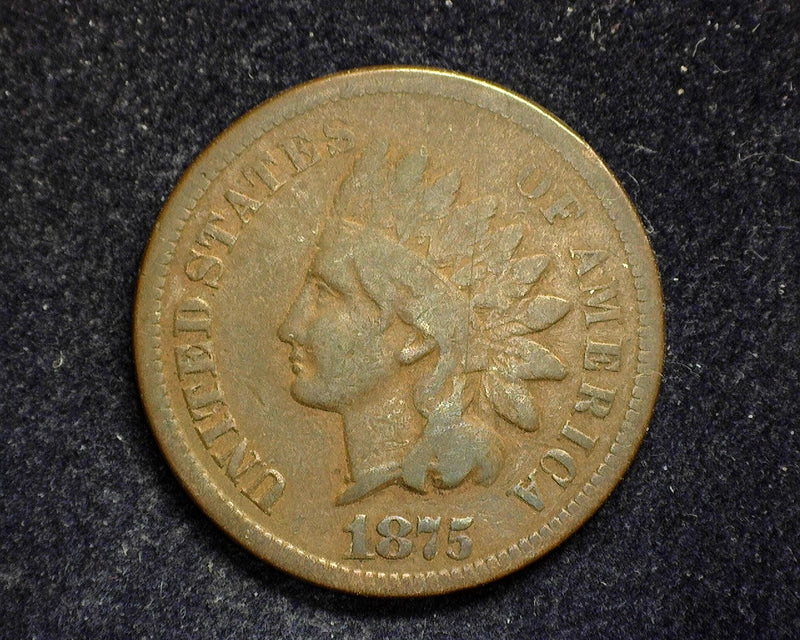 1875 Indian Head Penny/Cent F - US Coin