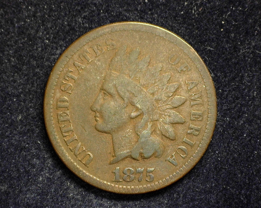 1875 Indian Head Penny/Cent F - US Coin