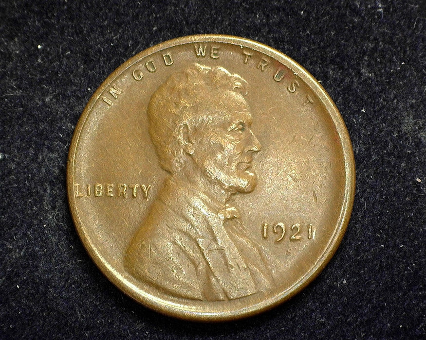 1921 S Lincoln Wheat Penny/Cent Vf/Xf - US Coin