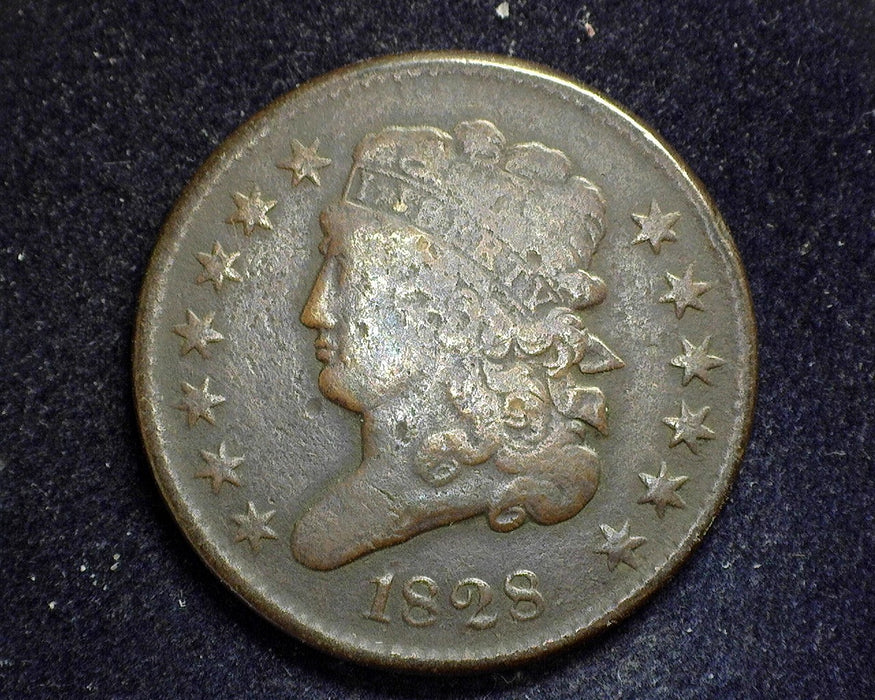 1828 Classic Head Half Cent F 13 stars - US Coin