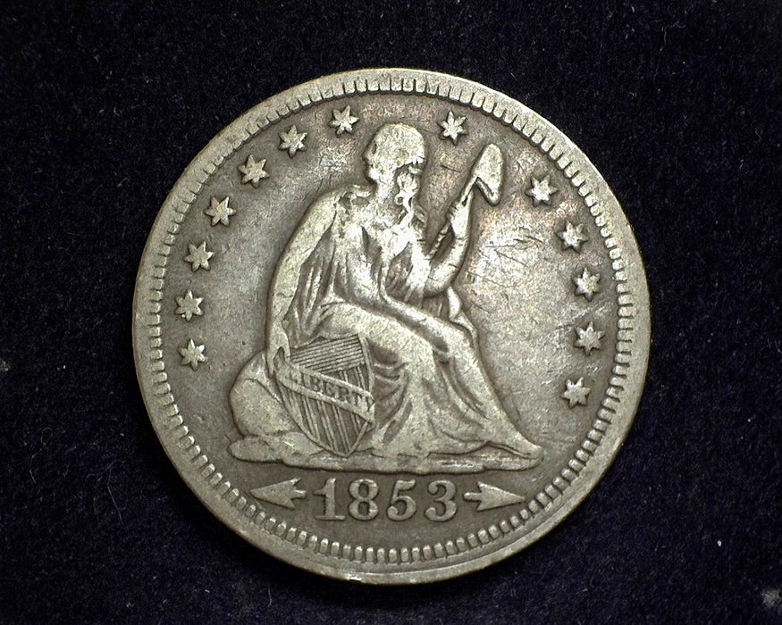 1853 Arrows Rays Liberty Seated Quarter VF - US Coin